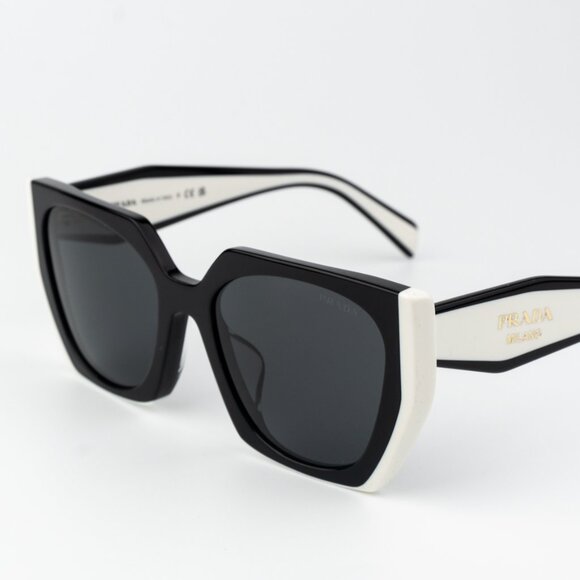 Prada Women Sunglasses Black Squared PR15WSF 09Q5S0 BRAND NEW - Picture 5 of 10